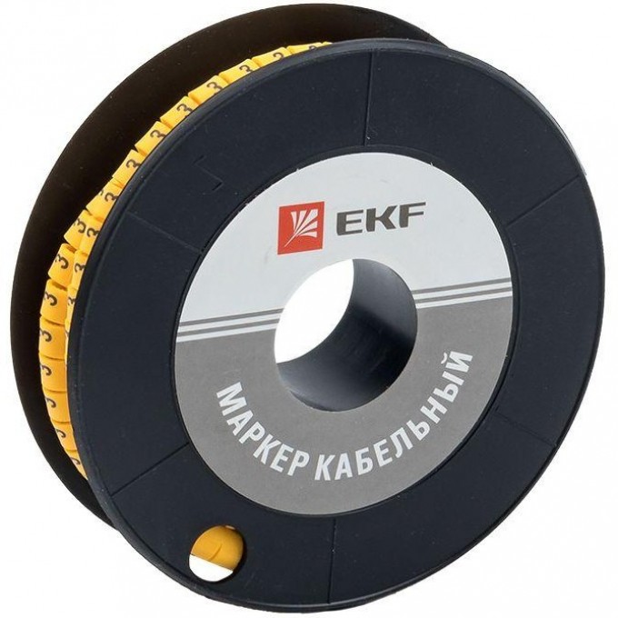 Маркер кабельный EKF 1.5кв.мм "3" (к-1000ед) (ЕС-0) plc-KM-1.5-3