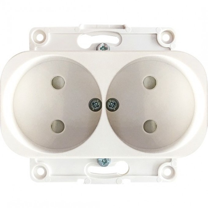 Механизм Розетки 2-мест. EKF PROXIMA СТОКГОЛЬМ без заземления 10А белый с защ. штор. EYR10-102-10