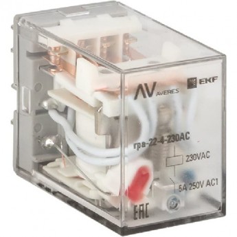 Реле промежуточное EKF AVERES RPA 22/4 5A 230В AC Реле промежуточное EKF AVERES RPA 22/4 5A 230В AC