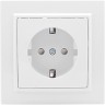 Розетка 1-местная EKF BASIC МИНСК СП с заземлением 16А белая с защ. штор. ERR16-028-100