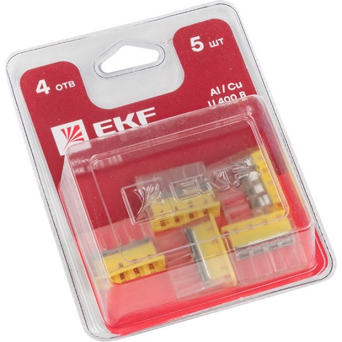 Строительно-монтажная клемма EKF PROXIMA СМК 2273-244 (с пастой) 4 отверстия 0,5-2.5 мм2 блистер (5шт.) plc-smk-2273-244b