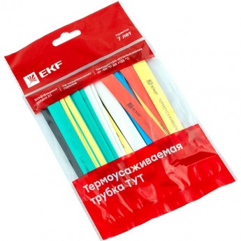 Термоусаживаемая трубка EKF PROXIMA ТУТ нг 10/5 набор:7 цветов по 3шт. 100мм.