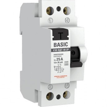 Устройство защитного отключения УЗО EKF Basic ВД-40 2P 25А/30мА электронный