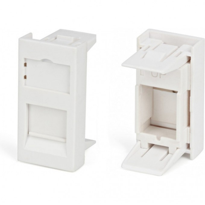 Вставка розеточная 45х22.5мм формат Mosaic на 1 модуль Keystone защ. шторки и маркером бел. TeraLINK PRO EKF TRP-INS-MOS-1M1P-WH