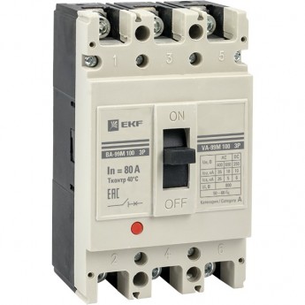 Выключатель автоматический EKF PROXIMA ВА-99М 100/ 80А 3P 35кА